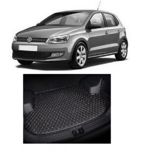 7D Car Trunk/Boot/Dicky PU Leatherette Mat for	Polo  - Black
